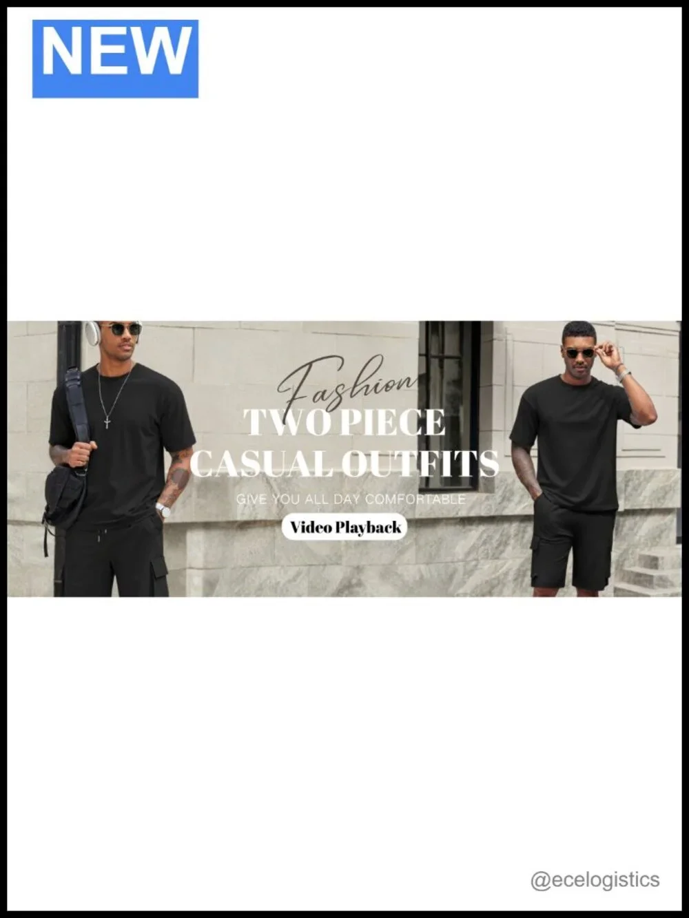 Men's 2 Piece Cotton Blend Track Suit Set with Cargo Shorts